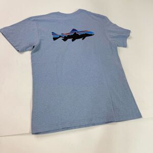 Patagonia Tee Shirt Mens Medium Fish Logo Responsibili-tee Regular Fit Blue